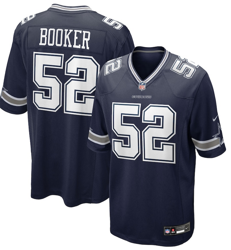 Men Nike  Dallas Cowboys #52 Tyler Booker Navy blue 2025 NFL Draft First Round Pick Game Jersey